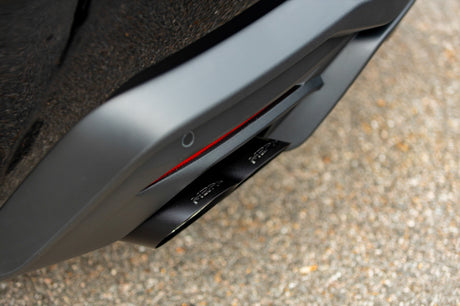 20015-2024 Mustang T304 SS 4" OD 6.5" Quad Tip Cover Kit Black Tip - View 3 | Dirty Garage