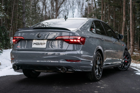 2019-2021 VW Jetta GLI 3" Catback Dual Split Rear Exit Exhaust Carbon Fiber Tips - View 10 | Dirty Garage