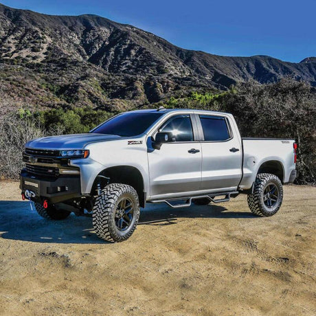 Westin 19-22 Chevrolet Silverado / GMC Sierra Crew Cab Outlaw Nerf Step Bars - Textured Black - View 7 | Dirty Garage