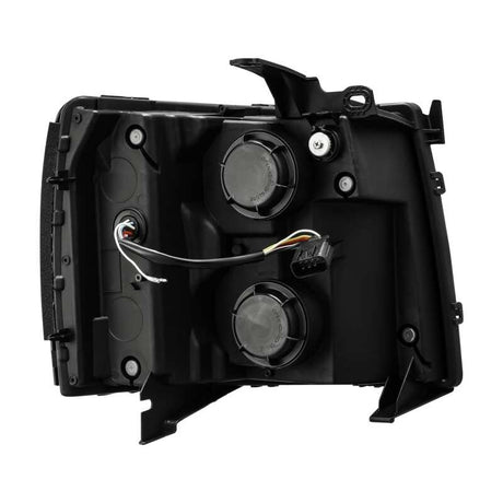 2007-2013 GM 1500 Luxx-Series LED Projector Jet Black Headlights Sequential Signal DRL - View 5 | Dirty Garage
