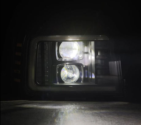 1992-1996 Super Duty Bronco Luxx-Series Projector Black Headlights Sequential Signal Switchback DRL - View 5 | Dirty Garage