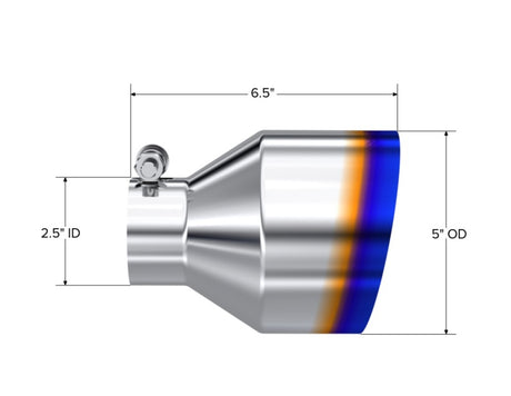 Universal T304 Stainless Steel 2.5" ID Burnt End Tip - View 4 | Dirty Garage