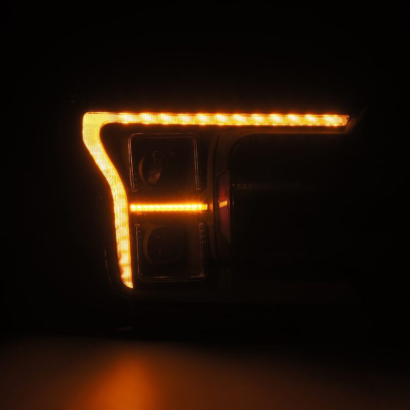 2018-2020 F-150 Luxx-Series LED Projector Alpha Black Headlight Active Light Sequence Signal DRL - View 6 | Dirty Garage