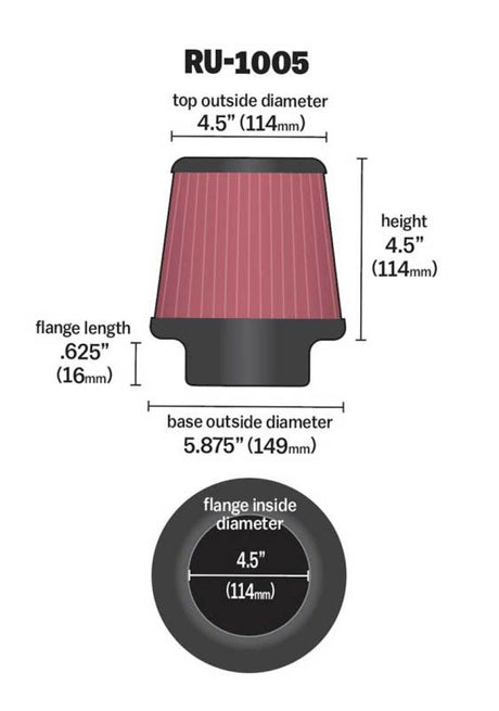 Universal Filter Universal X Stream Clamp-On 4-1/2in Flange 5-7/8in Base 4-1/2in Top 4-1/2in Height - View 14 | Dirty Garage