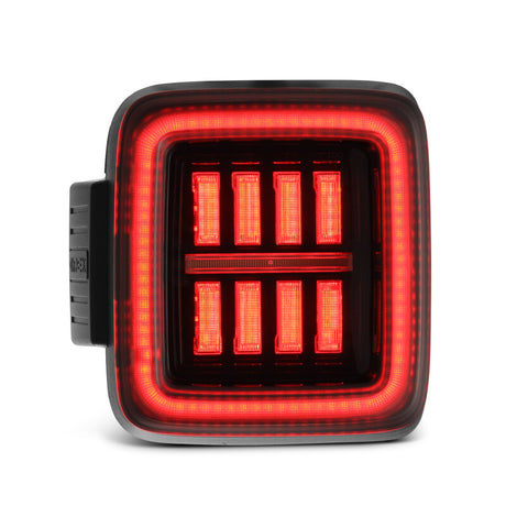 2018-2023 Wrangler JL Nova-Series Prismatic LED Tail Lights Alpha-Black - View 8 | Dirty Garage