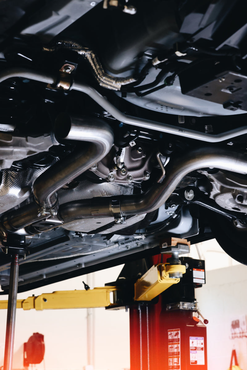 2018-2022 Mustang 2.3L Ecoboost 3" Cat Back Exhaust Quad Carbon Fiber SS Tips T304 - View 2 | Dirty Garage