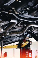 2018-2022 Mustang 2.3L Ecoboost 3" Cat Back Exhaust Quad Carbon Fiber SS Tips T304 - View 2 | Dirty Garage