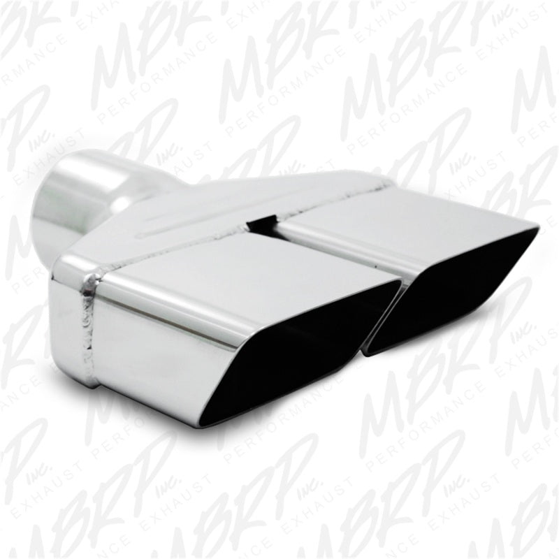 Universal 8" x 2.375" ID Rectangle Tip T304 8.25" Length 2.5" OD Inlet - View 3 | Dirty Garage