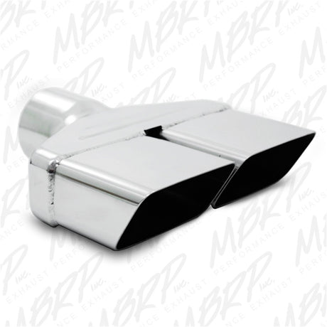 Universal 8" x 2.375" ID Rectangle Tip T304 8.25" Length 2.5" OD Inlet - View 3 | Dirty Garage