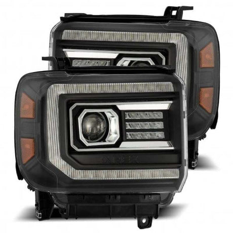 2014-2018 GM HD Luxx-Series LED Projector Black Headlights Active Light Sequential Signal DRL - View 6 | Dirty Garage