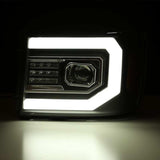 2007-2013 GM 1500 Luxx-Series LED Projector Headlight Jet Black with Active Light and Sequential Signal DRL - View 4 | Dirty Garage