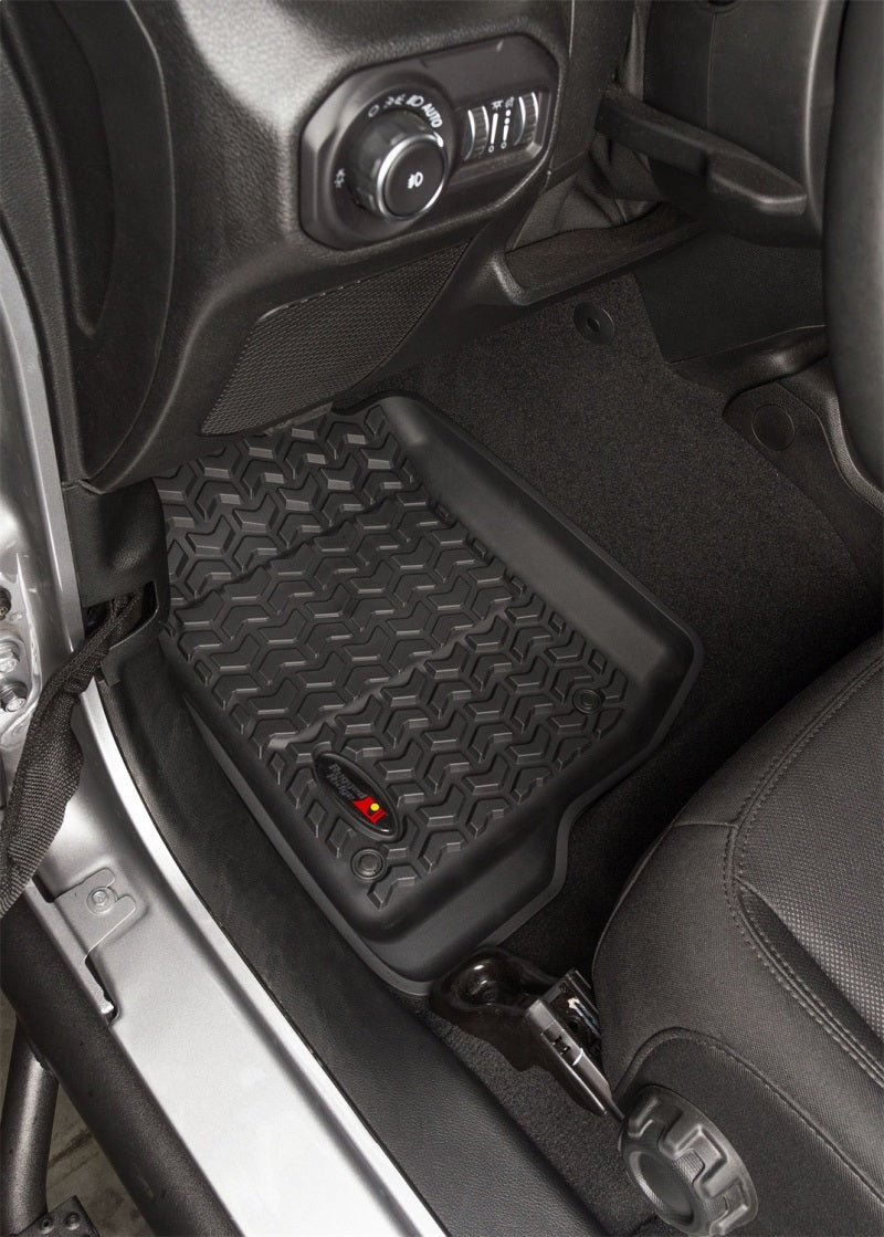 Rugged Ridge Floor Liner Front Black 2018-2020 Jeep Wrangler 2020 Gladiator JL / JT - View 6 | Dirty Garage