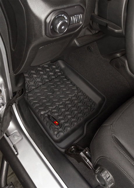 Rugged Ridge Floor Liner Front Black 2018-2020 Jeep Wrangler 2020 Gladiator JL / JT - View 6 | Dirty Garage