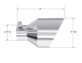 MBRP T304 SS Tip 2.5in ID, 5in OD Out, 8in Length, Angle Cut, Dual Wall - View 2 | Dirty Garage