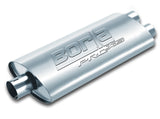 Borla Universal Center/Dual Oval 2.5in In/Dual 2.5in Out 19in x 4in x 9.5in Notched PRO-XS Muffler - View 4 | Dirty Garage