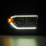 2007-2017 Tundra Sequoia Luxx-Series LED Projector Chrome Headlight Active Light Sequential Signal DRL - View 5 | Dirty Garage