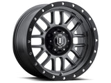 Universal Alpha 17x8.5 5x5 0mm Offset 4.75" BS 71.5mm Bore Gun Metal Wheel | Dirty Garage