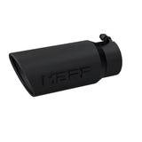 Universal 5" OD Angled Rolled End 4" Inlet 12" Length Black Finish Tip - View 3 | Dirty Garage