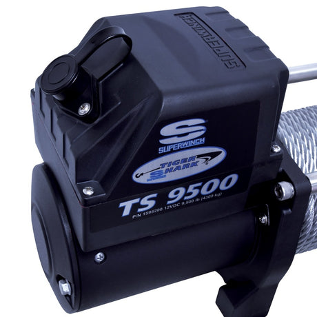 Universal 9500 LB 12V DC Tiger Shark Winch w/ Synthetic Black Rope - View 19 | Dirty Garage