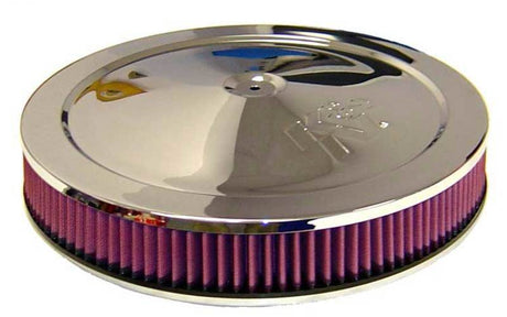 Universal 14in Red Custom Air Cleaner Assembly - 5.125in ID x 14in OD x 3.87in H - View 3 | Dirty Garage