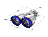 Universal Burnt End Tip 2.5" ID Dual 4" OD 9.55 Length Single Wall 304 Stainless Steel Pass Side - View 3 | Dirty Garage