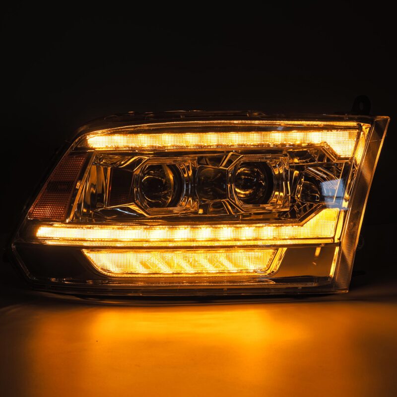 2009-2018 Ram HD Luxx-Series LED Projector Headlights Plank Style Chrome Activation Light Sequential Signal DRL - View 2 | Dirty Garage