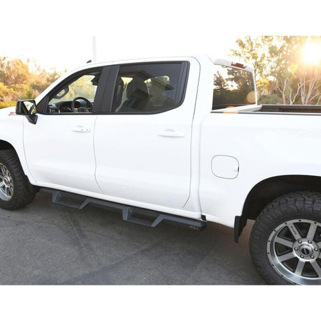 2019-2026 GM 1500/HD Crew Cab HDX Series Textured Black Drop Nerf Step Bars - View 5 | Dirty Garage