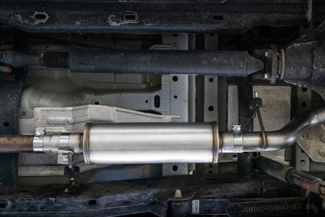 2019-2020 Ranger 2.3L T304 3" Dual Split Rear Outlet 4" OD Tips Cat Back Exhaust - View 2 | Dirty Garage