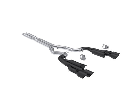 2024-2026 Mustang 5.0L Black Aluminum SS 3" Cat Back Exhaust Quad Black Tips Valve Delete | Dirty Garage