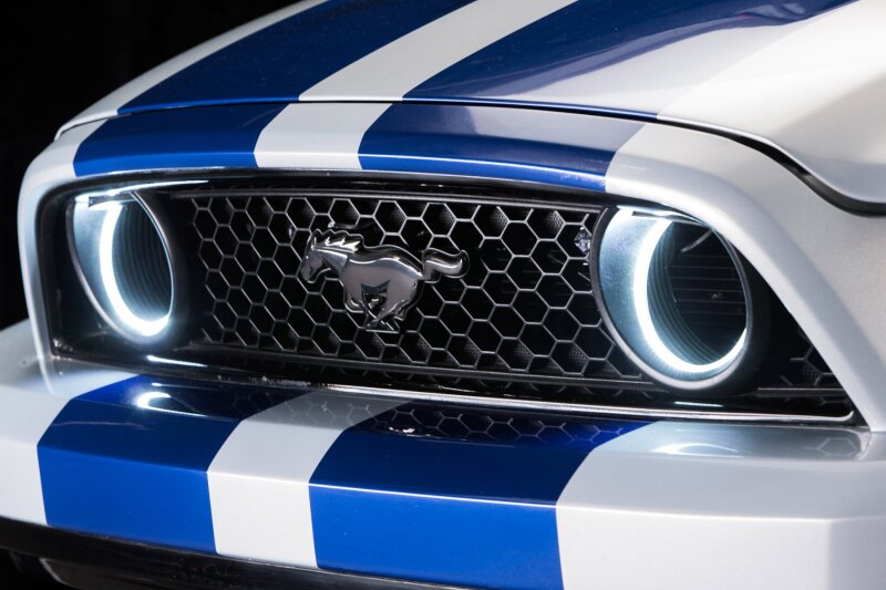 2010-2013 Mustang LED Grille Style White Fog Light Halo Kit - View 3 | Dirty Garage