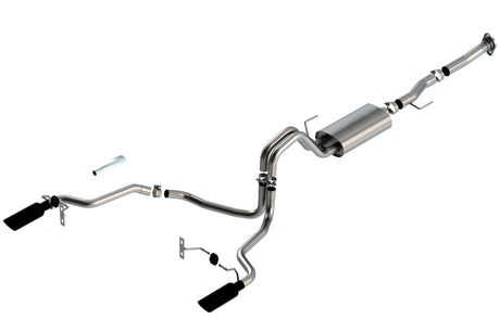 Borla F-150 2021 5.0L 2dr RC SB (122.8 WB) XL/XLT 3/2.25 SRE Cat-Back S-Type Black Chrome Tips | Dirty Garage