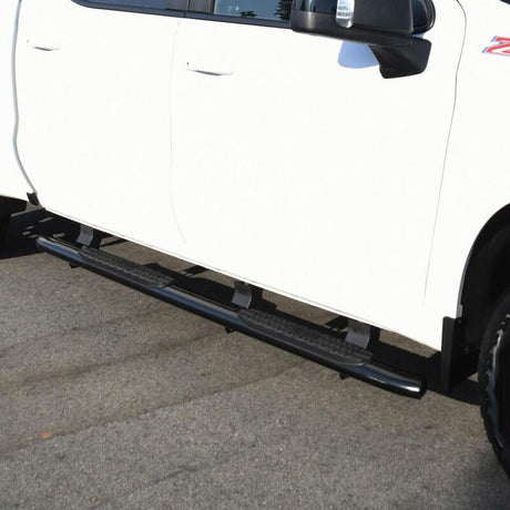 Westin 2019-2026 Chevy Silverado/Sierra 1500 Crew Cab Non LD PRO TRAXX 4 Oval Nerf Step Bars - Black - View 6 | Dirty Garage