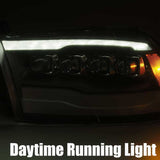 2009-2018 Ram HD Nova-Series LED Projector Alpha Black Headlights DRL - View 7 | Dirty Garage