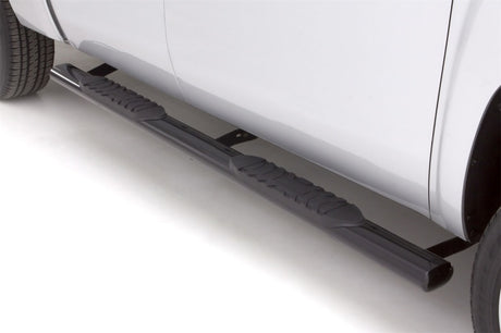 2009-2017 Ram 1500 Quad Cab 5" Oval Straight Steel Nerf Bars - Black - View 2 | Dirty Garage