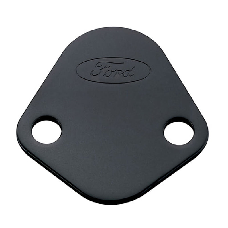 Universal Fuel Pump Block Off Plate - Black Crinkle Finish w/Ford Oval - View 7 | Dirty Garage