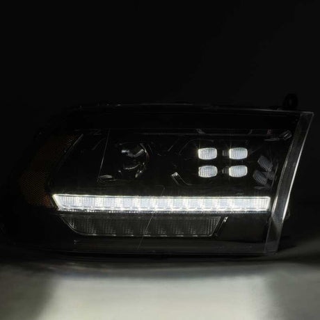 2009-2018 Ram HD Pro-Series Projector Alpha-Black Headlights Sequential Signal DRL - View 6 | Dirty Garage