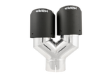 Universal 3" ID Dual 4" OD Staggered Dual Wall Carbon Fiber Exhaust Tip - View 4 | Dirty Garage