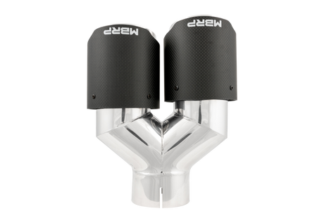 Universal 3" ID Dual 4" OD Staggered Dual Wall Carbon Fiber Exhaust Tip - View 4 | Dirty Garage