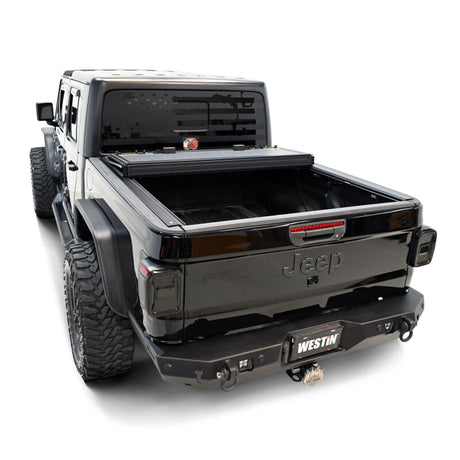 Westin 20-22 Jeep Gladiator JT 4WD 5ft. Bed Hard Tri-Fold Tonneau Cover - Black - View 12 | Dirty Garage