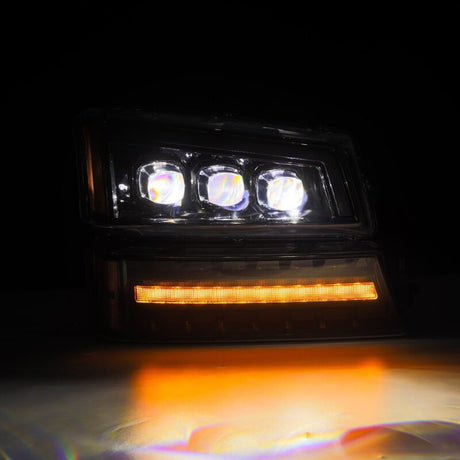 2003-2006 GM Truck Avalanche Alpha Black Nova-Series LED Projector Headlights - View 7 | Dirty Garage