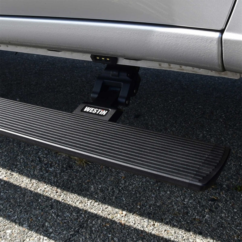 2019-2026 GM 1500/HD CC Pro-E Series Black Powered Running Boards - View 6 | Dirty Garage