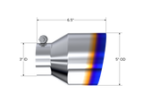 Universal T304 Stainless Steel Burnt End Angle Cut Exhaust Tip 3" ID 5" OD 6.5" Length - View 2 | Dirty Garage