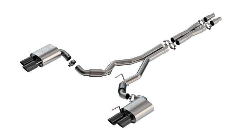 Borla 2024 Ford Mustang GT 5.0L V8 3 in ATAK Catback Non-Active Exhaust- Black Chrome Quad Tip | Dirty Garage