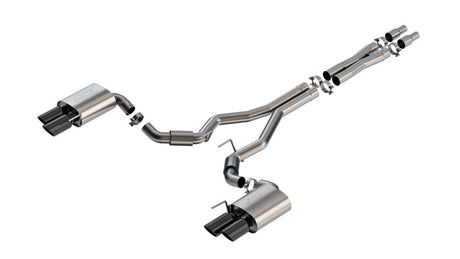 Borla 2024 Ford Mustang GT 5.0L V8 3 in ATAK Catback Non-Active Exhaust- Black Chrome Quad Tip | Dirty Garage
