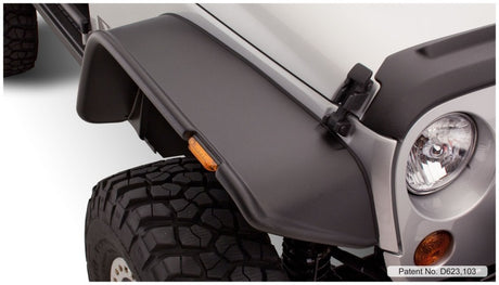 2007-2018 Wrangler 2-Door Flat Style Fender Flares 4pc - Black - View 3 | Dirty Garage