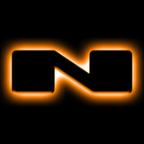 Universal Illuminated Matte Black LED N Letter Badge - View 2 | Dirty Garage