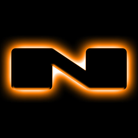Universal Illuminated Matte Black LED N Letter Badge - View 2 | Dirty Garage
