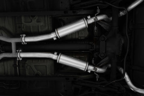 1999-2004 Mustang GT Mach 1 2.5 Dual Split Rear Catback Exhaust 3.5" Dual Wall Tips - View 2 | Dirty Garage