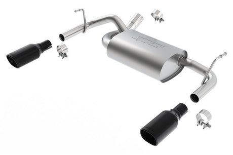 Borla 12-16 Jeep Wrangler 3.6AT/MT 4WD 2+4DR S/ SQ /RL/AC SR 2.5in, 2in Tip 3.5 sqx8 Black Chrome - View 4 | Dirty Garage
