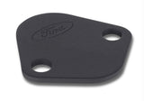 Universal Fuel Pump Block Off Plate - Black Crinkle Finish w/Ford Oval - View 8 | Dirty Garage
